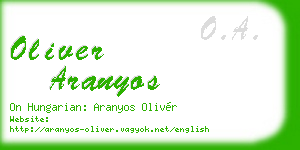 oliver aranyos business card